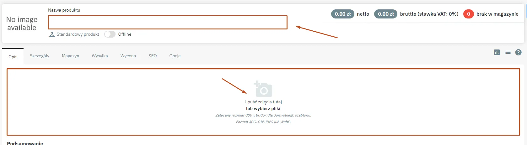 Nazwa i zdjęcie produktu