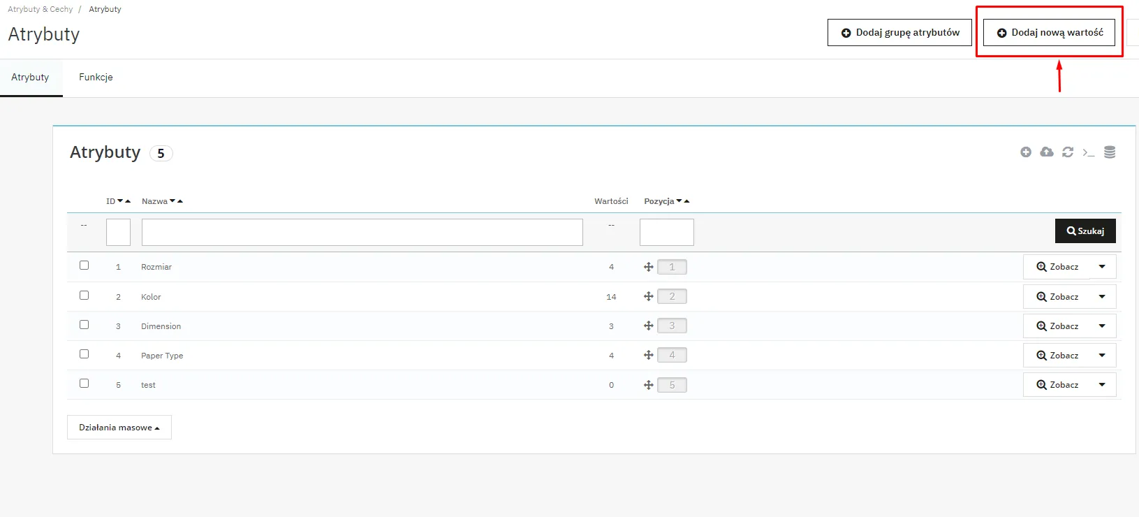 Wartości atrybutów