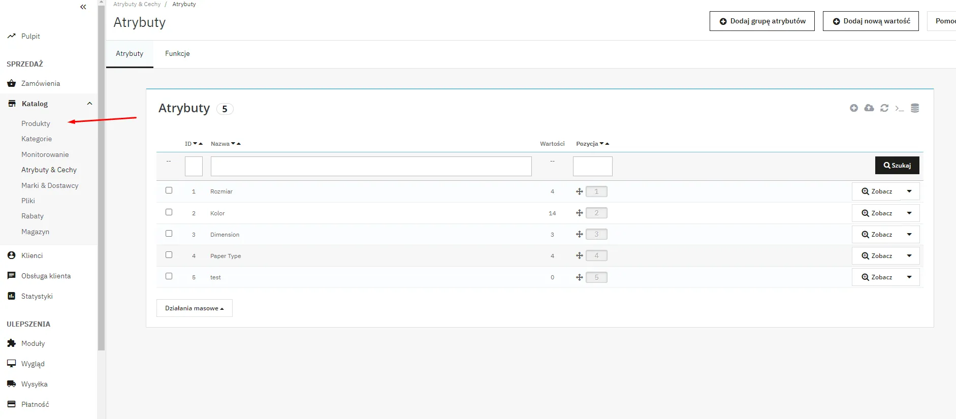 Kombinacje produktów 1