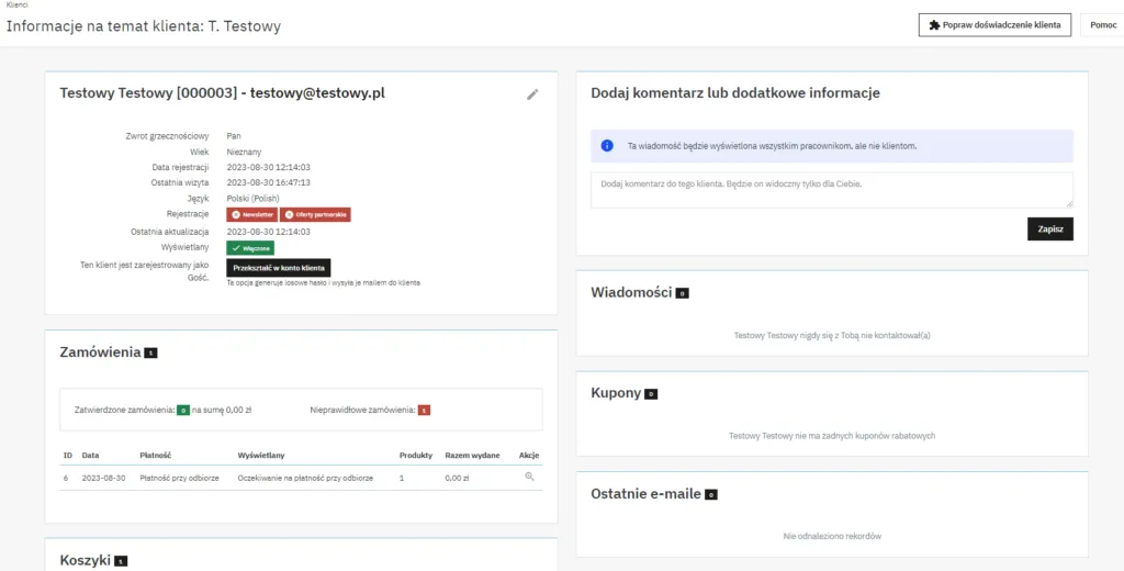 Szczegóły klienta 1