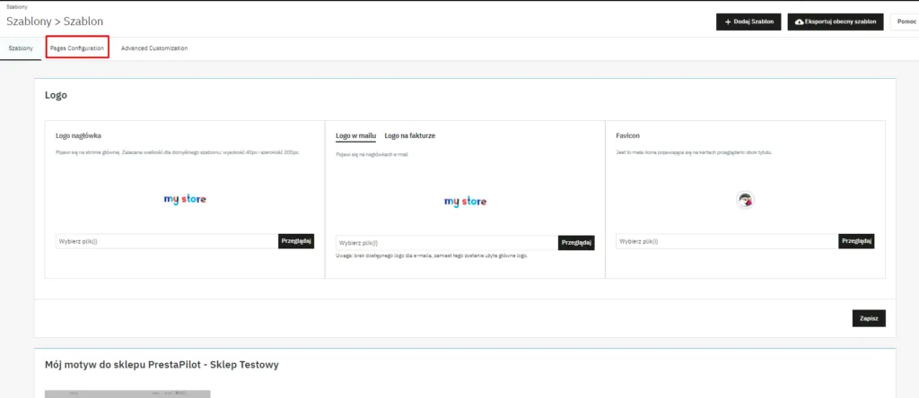 Krok 6 - Pages Configuration